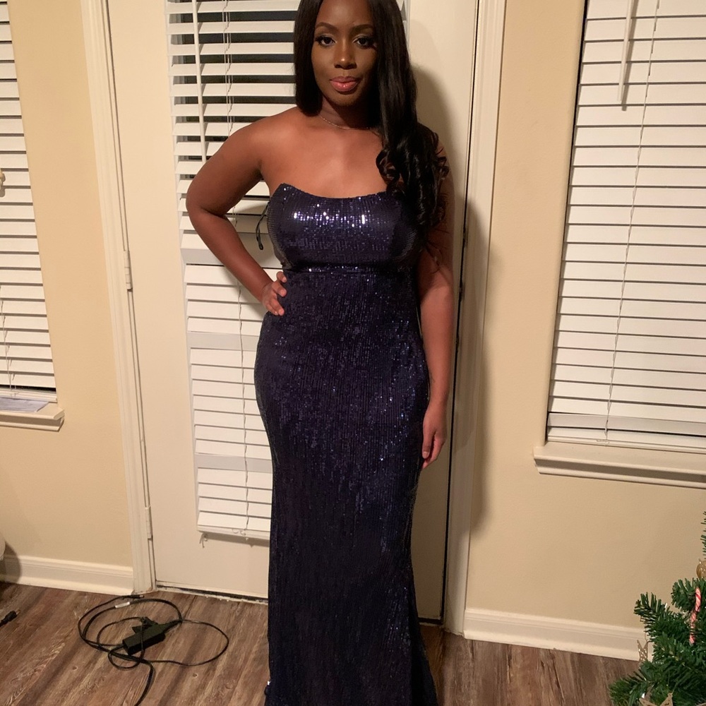 Blue Sequins gown